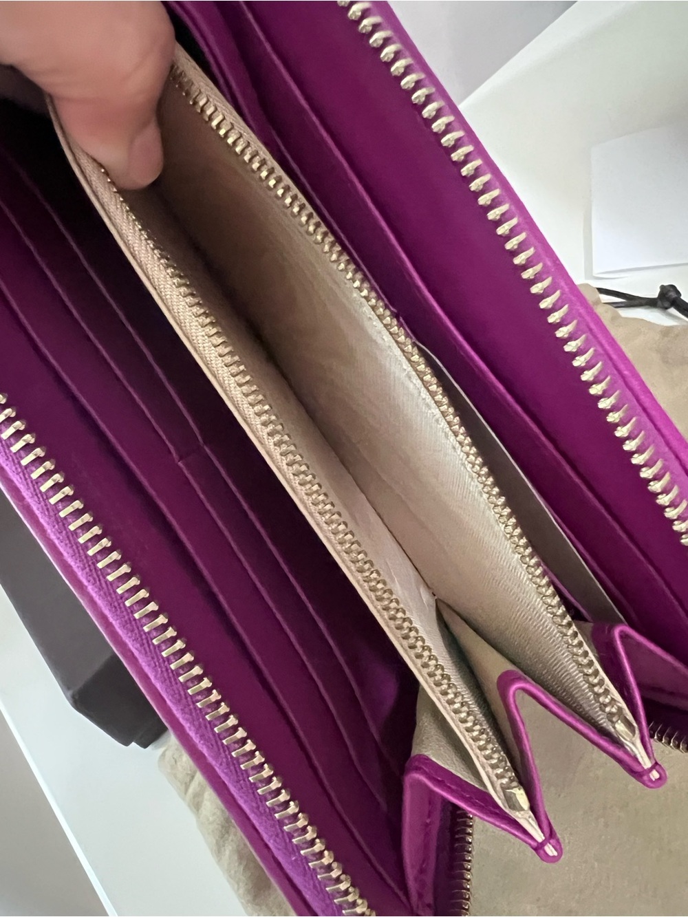 Bottega Veneta Purple Intrecciato Zip Around Wallet - Picture 9 of 10